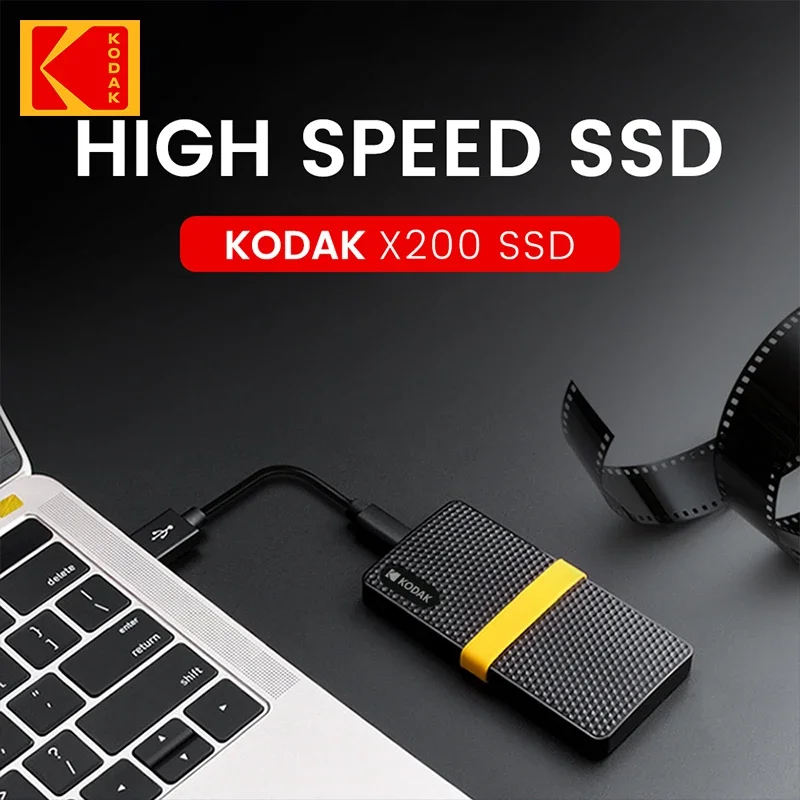 External Hard Drive KODAK X200 External Hard Drive HD Externo 1TB USB3.1 Mini Portable SSD 256B 512GB 1TB for Laptops Smartphone PS4 PC MAC TV