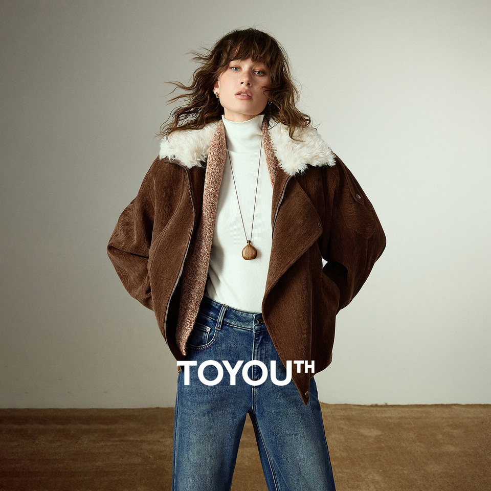 TOYOUTH Women Cotton Padded Coats 2025 Winter New Retro Chenille Nomadic Style Warm Plush Collar Jacket Coats