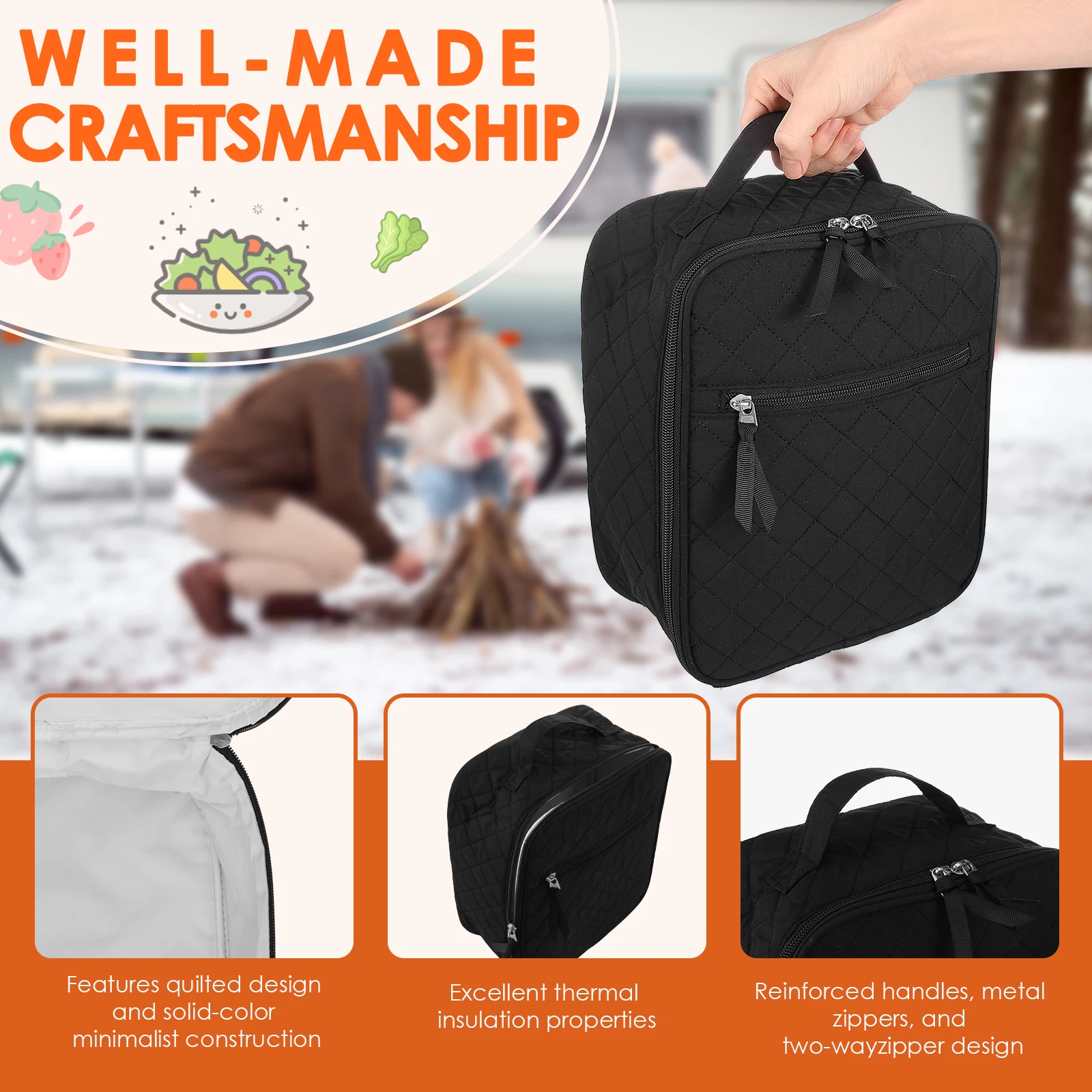 Thermal Insulated Lunch Bag Portable Food Storage