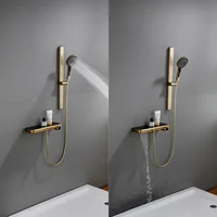 ชุดก๊อกน้ำอัจฉริยะระบบดิจิตอลระดับไฮเอนด์สำหรับห้องน้ำ พร้อมระบบฝักบัวแบบแยกส่วนสำหรับอ่างอาบน้ำ ฝักบัวแบบเรนชาวเวอร์ และก๊อกน้ำแบบวอเตอร์ฟอล 4