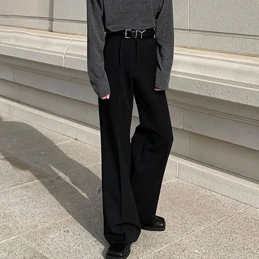 Mens Trousers British Style Light Casual Pants Autumn Versatile Simple Comfortable Straight Pants Men'S Clothing (No Belt)