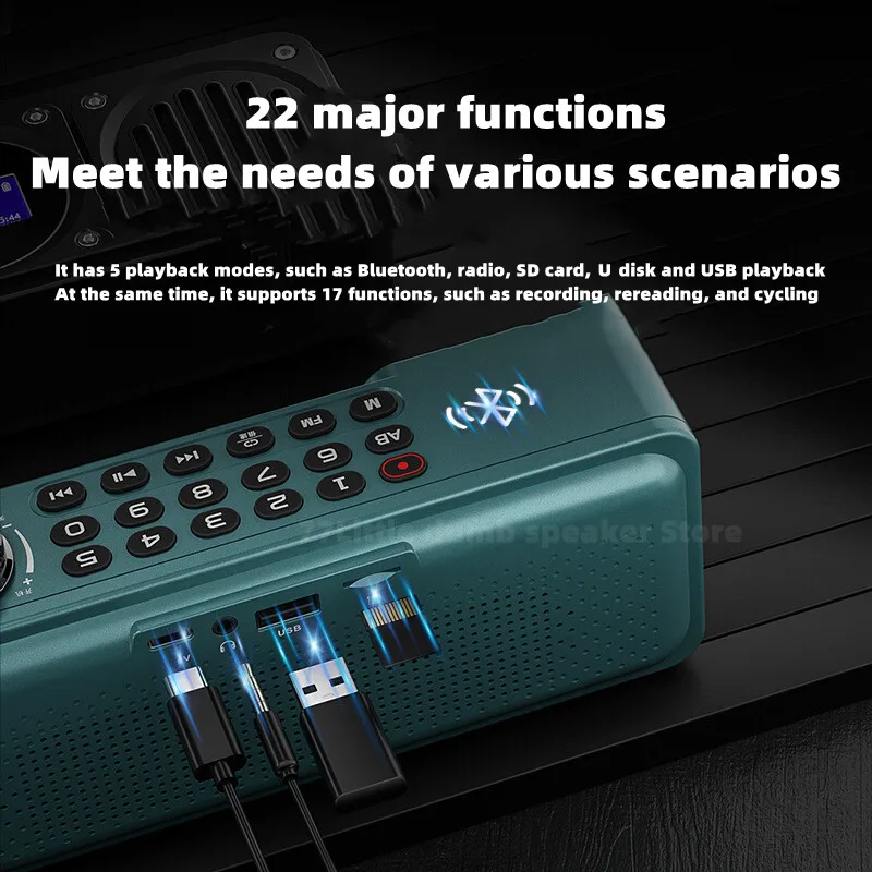 Retro FM Radio Bluetooth Speaker High End Wireless Subwoofer Mini