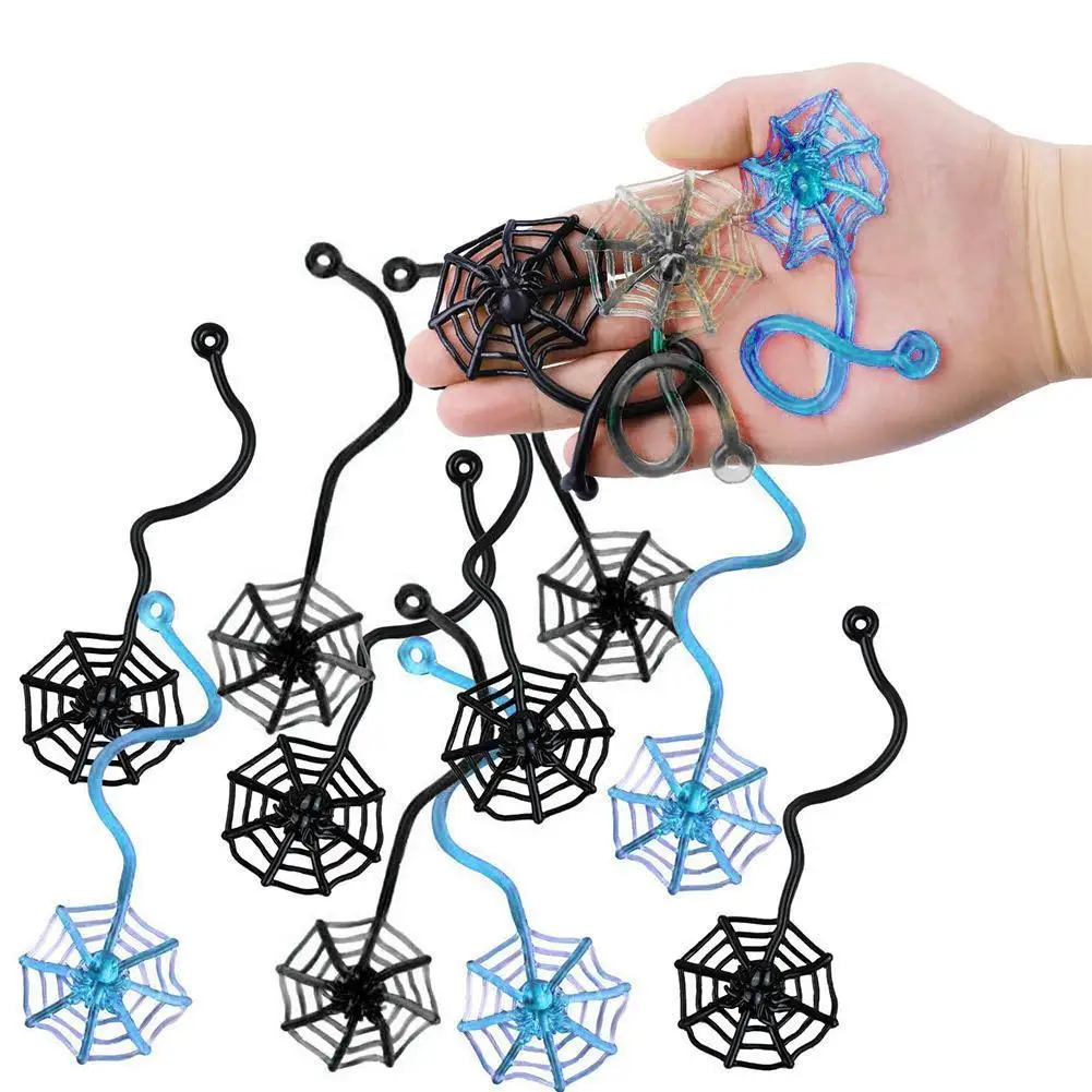 

10Pcs Elastically Stretchable Sticky Spider Web Climbing Tricky Novelty Gag Toys Party Birthday Gift For Kids Children Fun Toys