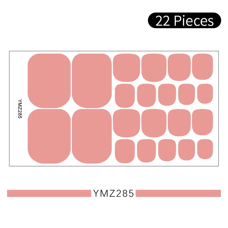 White Toe Nail Sticker Wraps Adhesive Decals Toenail Polish Strips DIY Foot Decals Manicure Full Cover Foot Stickers