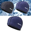 New 2024 Elastic Waterproof PU Fabric Protect Ears Long Hair Sports Swim Pool Hat Swimming Cap Free Size for Men & Women Adults 3