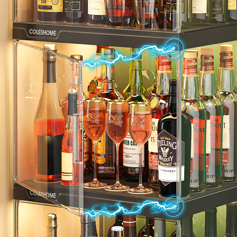 Metal Liquor Shelf Wine Rack Corner Display Storage Modern Restaurant Bar Cabinet Drink Holder Cellar Stojak Na Wino Furniture