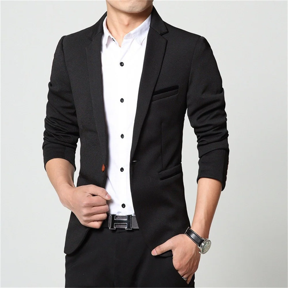 2024 hommes coupe ajustée nouvelle mode Blazer costume veste noir bleu rouge grande taille L à 5XL