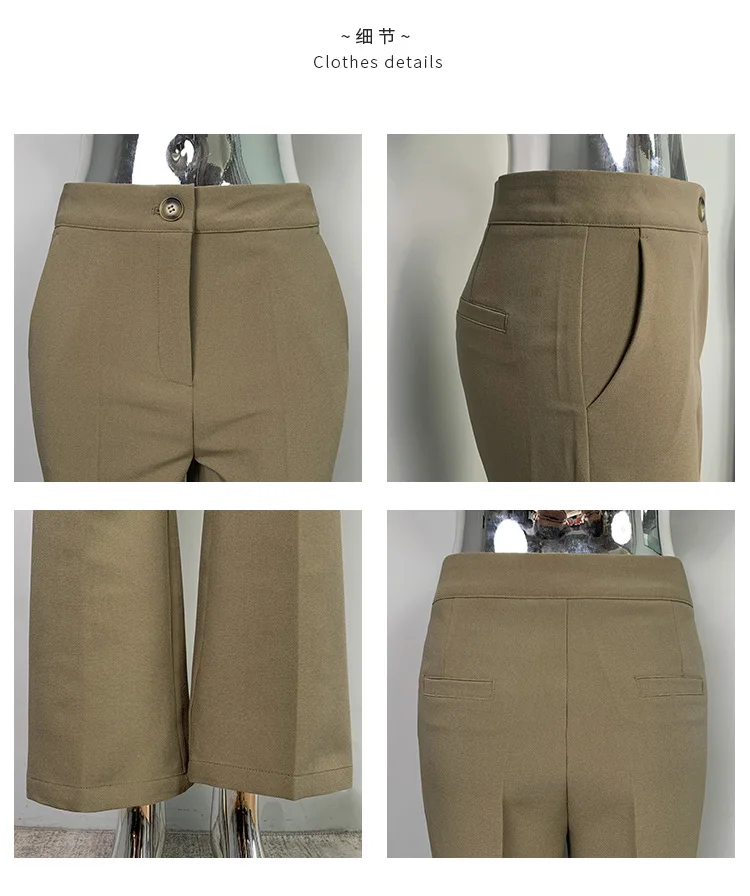 Description Picture 5 of itemWOMENGAGA Fashion Sexy Pants Korea Slim High Waist Sexy Slightly Slim Casual Pants For Women Elegant And Mature Women D45B