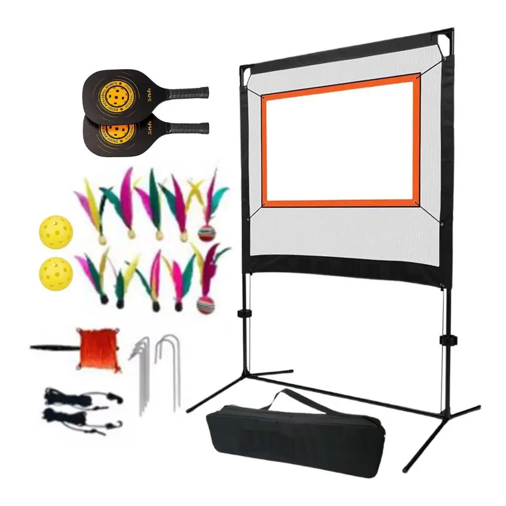 Badminton Net Set with Stand with Rackets for Beginners Backyard Practice