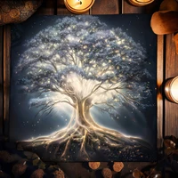 Life Tree Tarot Cloth Altar Cloth Starry Colorful Tree of Life Tarot Tablecloth for Reading Witchcraft Astrology Oracle Card Mat 2