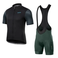Santic Men's Cycling Sets Summer MTB Bike Cycling Shirts Bib Shorts 4D Padded Riding Sports Quick-Dry Clothing Sets Asian Size 2