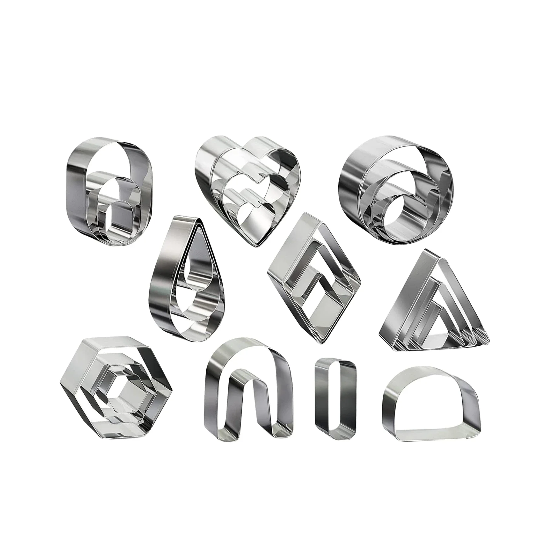 Polymer Clay Tools Clay Craft Tool Polymer Clay Earrings Cutters Stainless Steel Geometry Die Baking Mould Handmade DIY Jewelry Making Cake Cookie Cutter