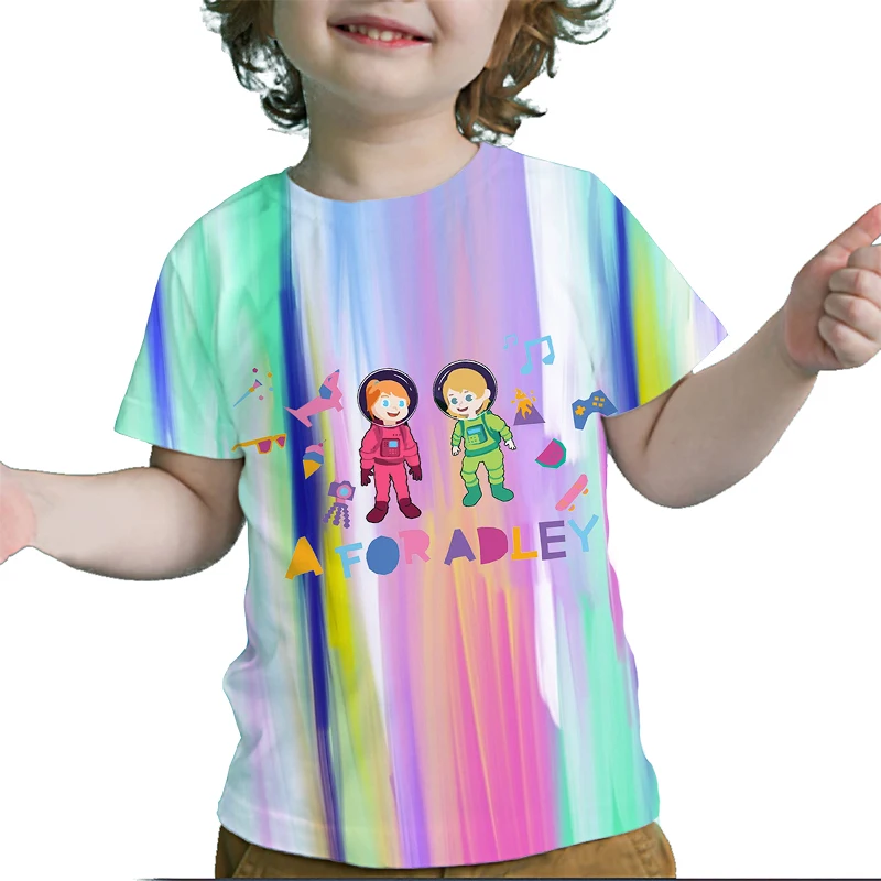 A for Adley T Shirt Summer Unicorn Rainbow 3d Print Children Short
