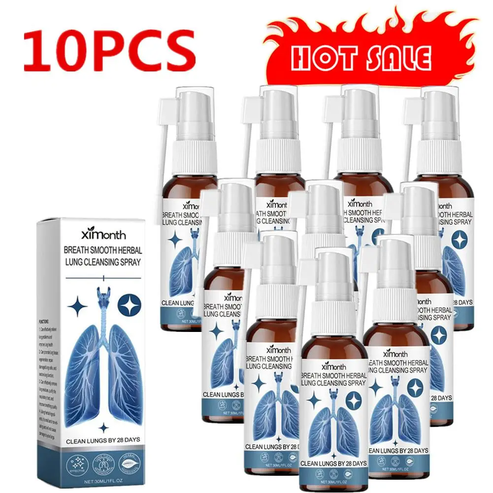 10X 30ml Herbal Lung Cleanse Mist Powerful Lung Support Cleanse & Breathe Herbal Mist Health Care Spray nasal spray herbal oral spray