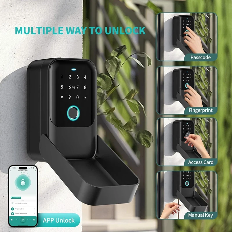 Smartlock Box For House Key With 5 Unlocking Methods Fingerprint,App Control, Access Card, Password,Suitable For Office