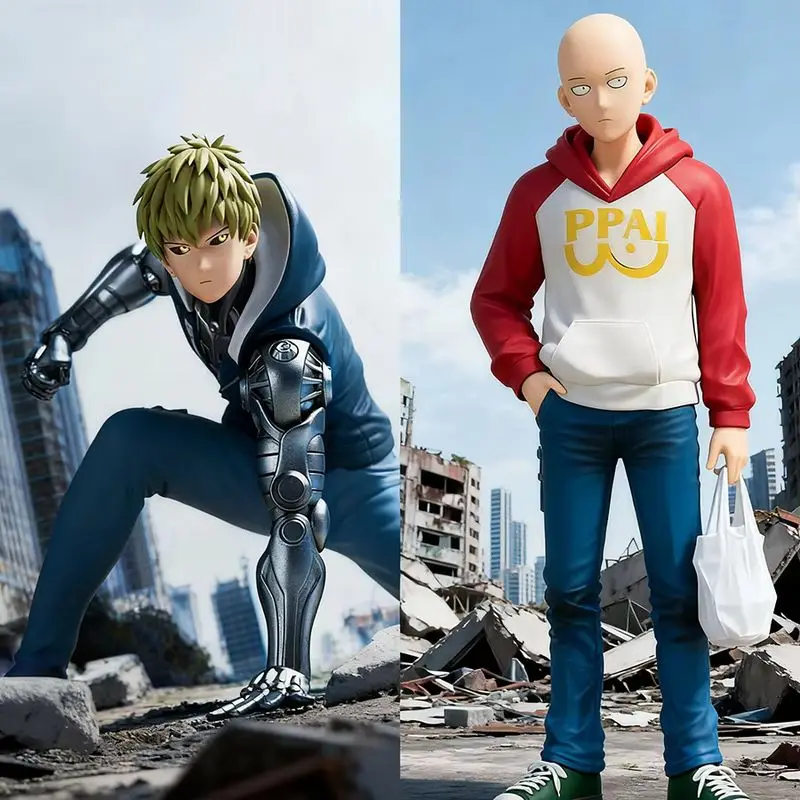 16 cm One Punch Man Anime Figur Hoodie Saitama Action Figure Teufel S-level Hero Genos Figur PVC Sammlung modell Puppe Spielzeug