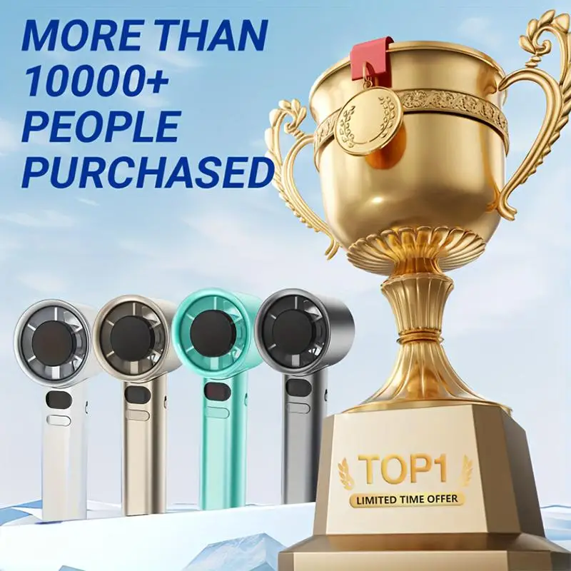 Handheld Mini Turbine USB Rechargeable High Power Cooling Fan Lightweight For Outdoor Sports Camping_voghion.com