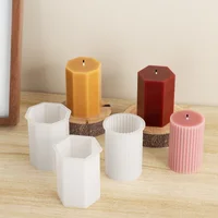 3D Geometric Silicone Candle Mold Texture Cylindrical Soap Mold DIY Nordic Style Aromatherapy Candle Mold Home Decoration 5