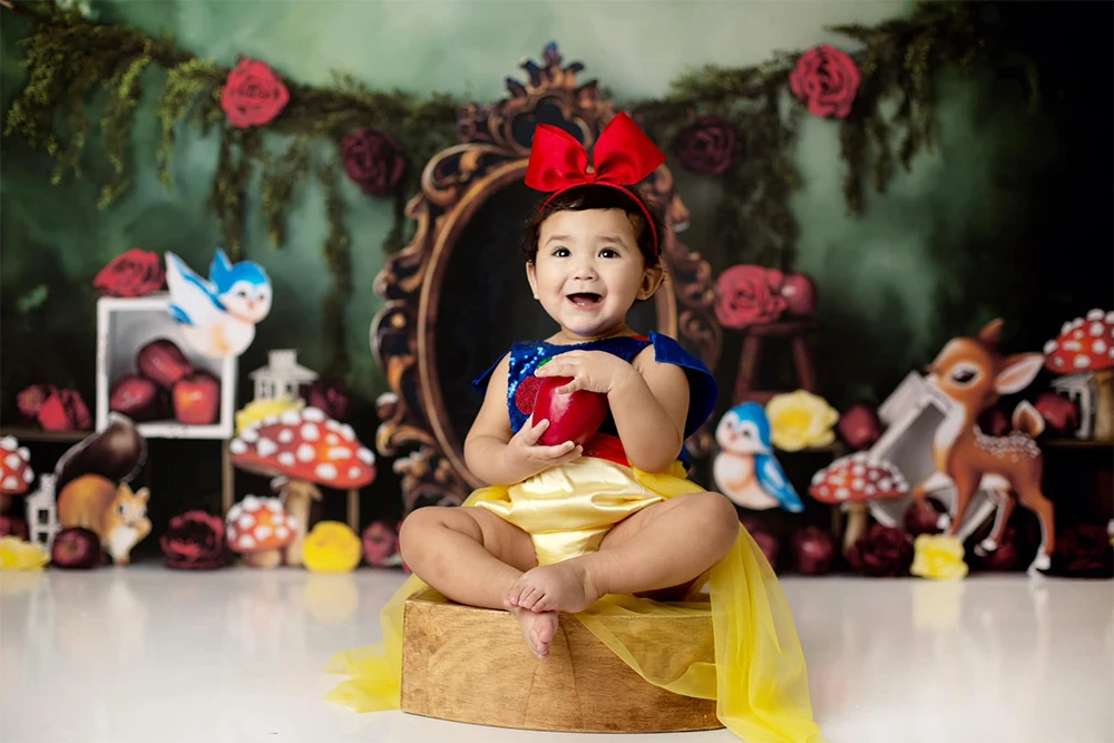 Description Picture 4 of itemWonderland Tea Party Photo Background Princess Girl Birthday Cake Smash Photography Backdrop Kids Portrait Photo Studio Props