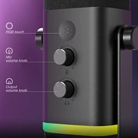 Microphone dynamique USB/XLR, avec bouton muet tactile
