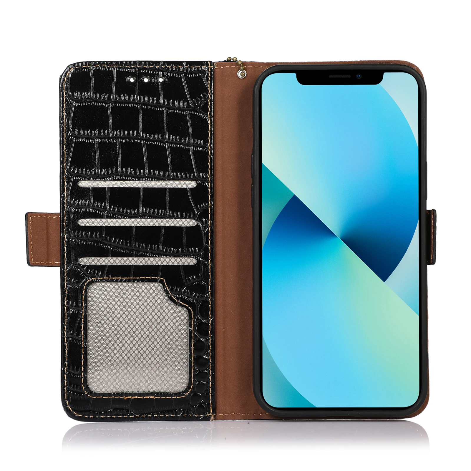 Sony Xperia 10 VI Crocodile Series Wallet Leather Case with RFID - Green