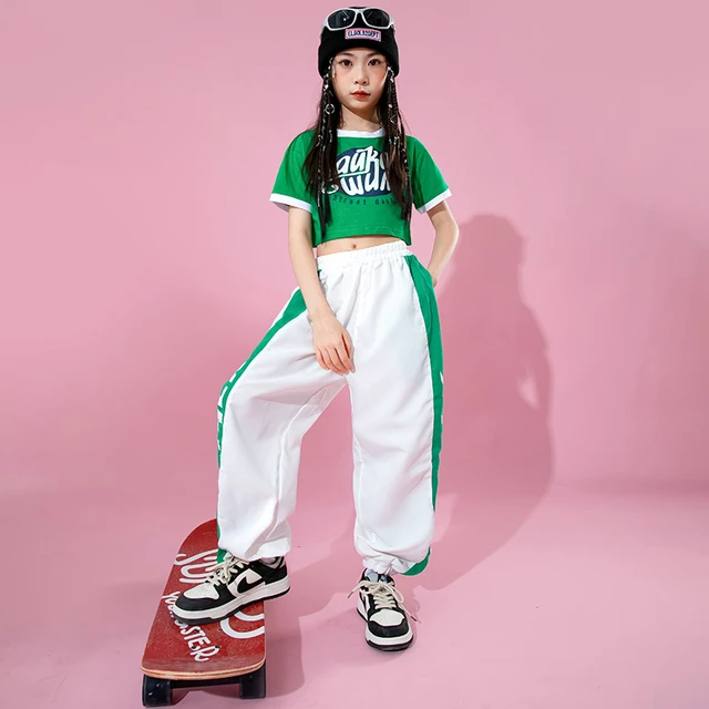 Teenager Girls Streetwear Outfits Summer Kids Fashion Letter Print Tops  Pants 2pcs Sets Children Hip Hop