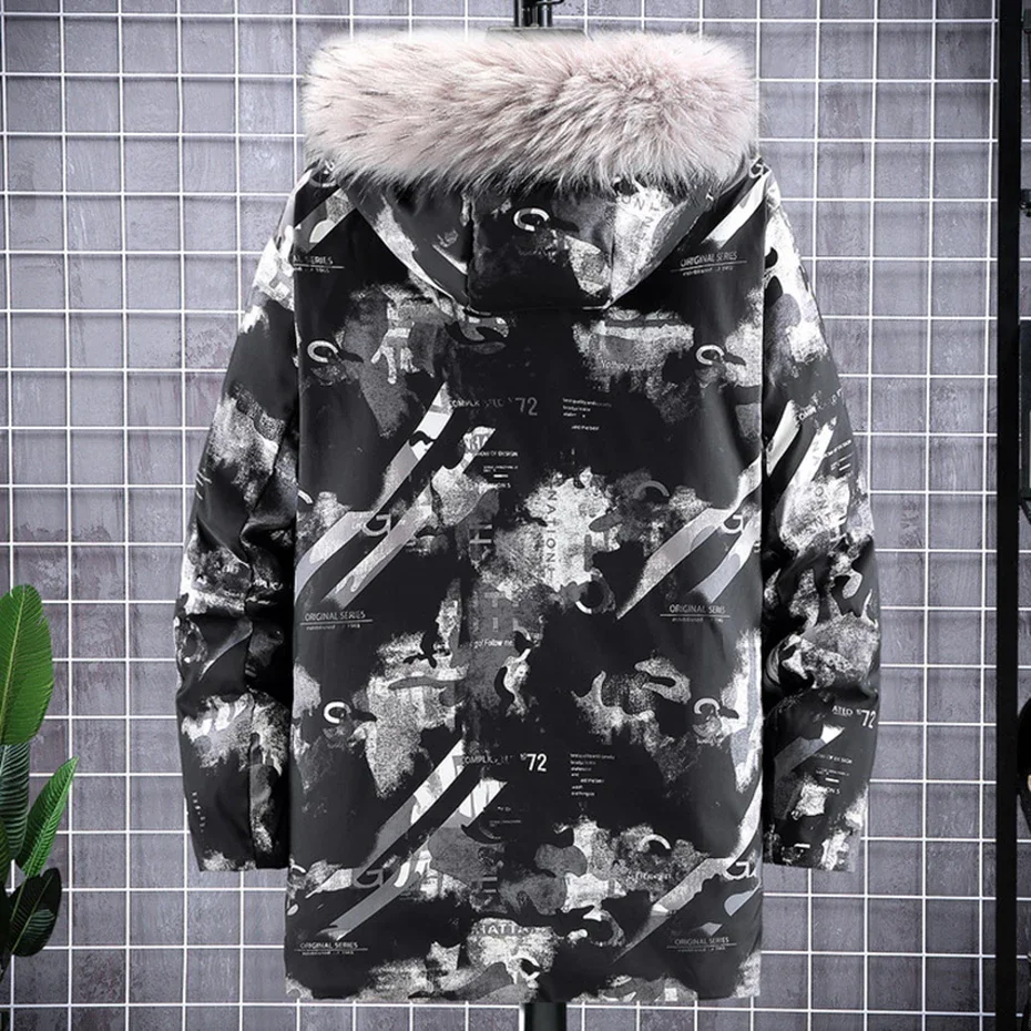Fur Collar Parkas Camoufalge Padded Winter Jacket Thicken Warm Hooded Down Coat Men Plus Size 10XL 11XL 12XL Jackets Outerwear 3
