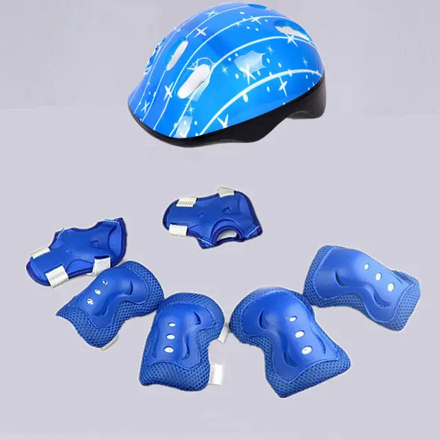7Pcs Kids Knee Brace Skating Protective Gear Set Knee Wrist Guard Elbow Pad Bicycle Skateboard Ice Skating Roller Knee Protector 4