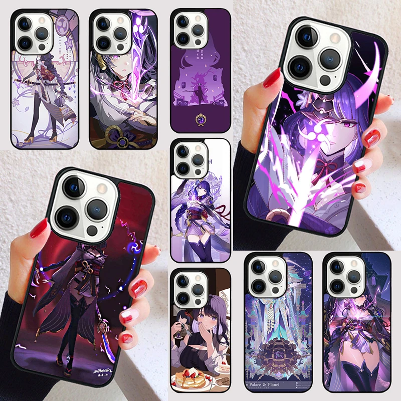 Genshin Impact Raiden Shogun Cover Per Iphone 15 13 12 11 14 Pro Max Mini X Xr Xs Max Se 2020 7 8 6S Plus Custodia Per Telefono