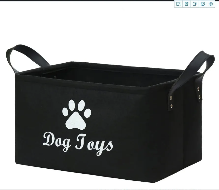 Portable Storage Basket With Handle Collapsible Dog Toy Box Storage Box
