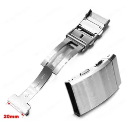 Luxury Solid Stainless Steel Watch Buckle Clasp Accessory (20mm silver)