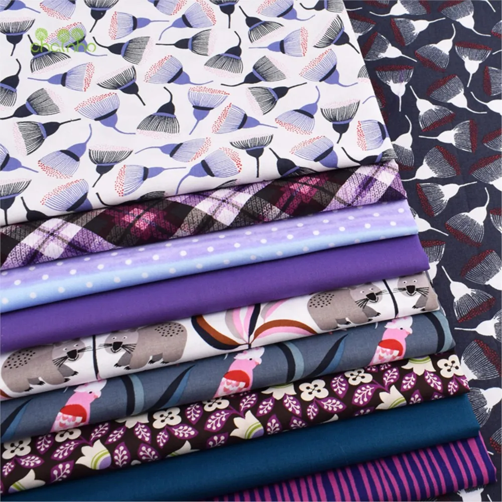 Chainho,Plain Weave Cotton Fabric,Handmade DIY Quilting Sewing Material,Patchwork Cloth,10 Purple Series,20x25cm/Piece,15CD21