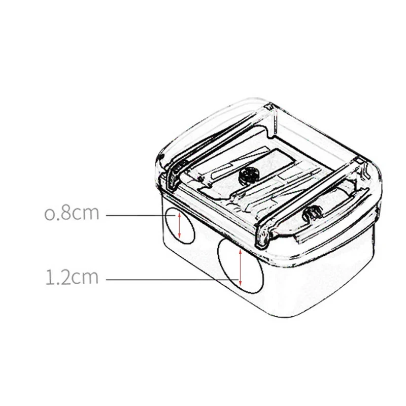 Temperino per matite da trucco 2 in 1 con design a doppio foro per il taglio e la tempera di matite per sopracciglia ed eyeliner, per forniture cosmetiche - immagine 4