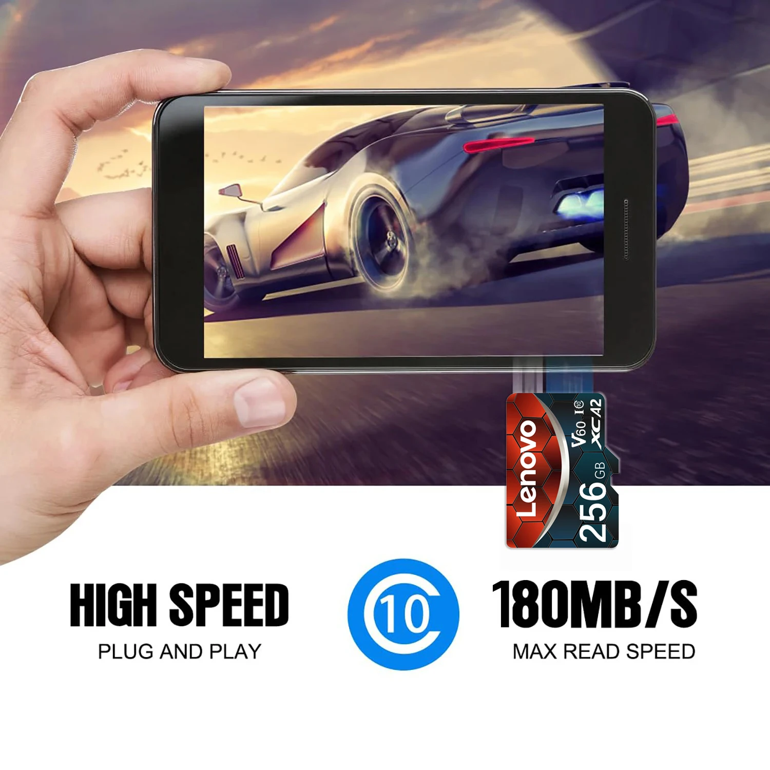 레노버 익스트림 프로 V60 U3 SD 메모리 카드 128GB 256GB 512GB 마이크로 SD 카드 1TB 2TB 고속 TF 플래시 카드 (휴대폰, 카메라, 드론용)