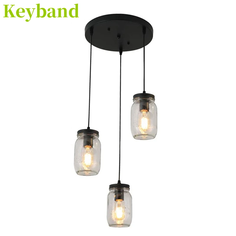 

Nordic Restaurant Chandelier Light for Bar Modern Pendant Lamp for Dinning Room Iron Body Glass Lampshade 3 Heads E27 Bulb Screw