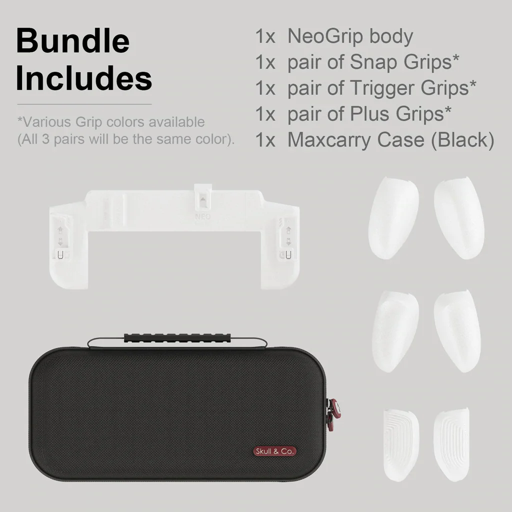 Skull & Co. NeoGrip 번들 보호 케이스 MaxCarry 케이스 커버 Nintendo Switch OLED 및 일반 스위치용 보관 가방