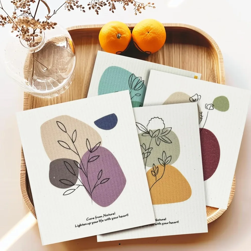Reusable Cellulose Sponge Cloth Printing Colorful Cleaning Rag Durable Swedish Dishcloths cleaning cloth dish cleaning cloth dish cloth towel cleaning cloth microfiber dish cloth cleaning sponges