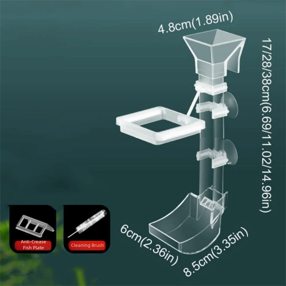 Transparent Fish Tank Feeding Tube Wall-mounted Acrylic Fish Feeding Basin with Suction Cup Fish Tank Feeding Ring