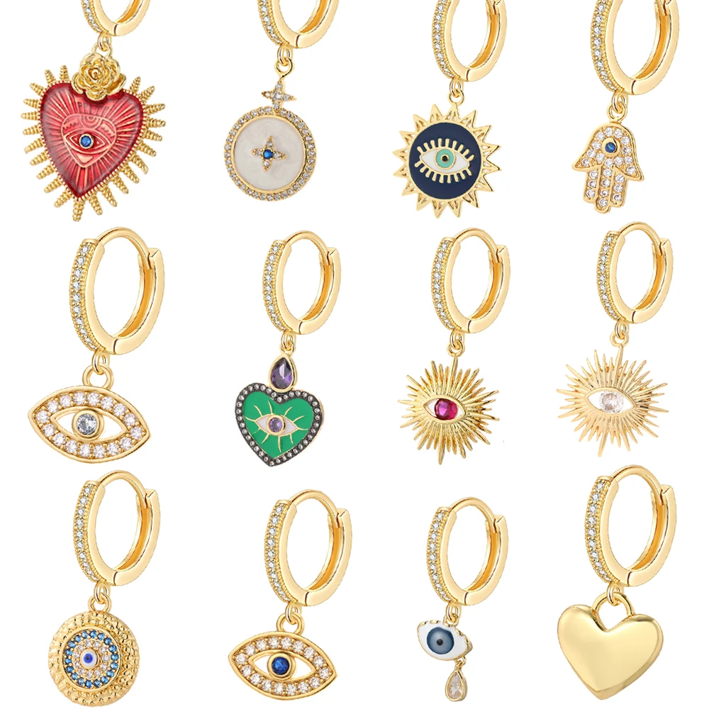 UAIAGM Aretes De Oro Con Forma De Corazón Para Mujer