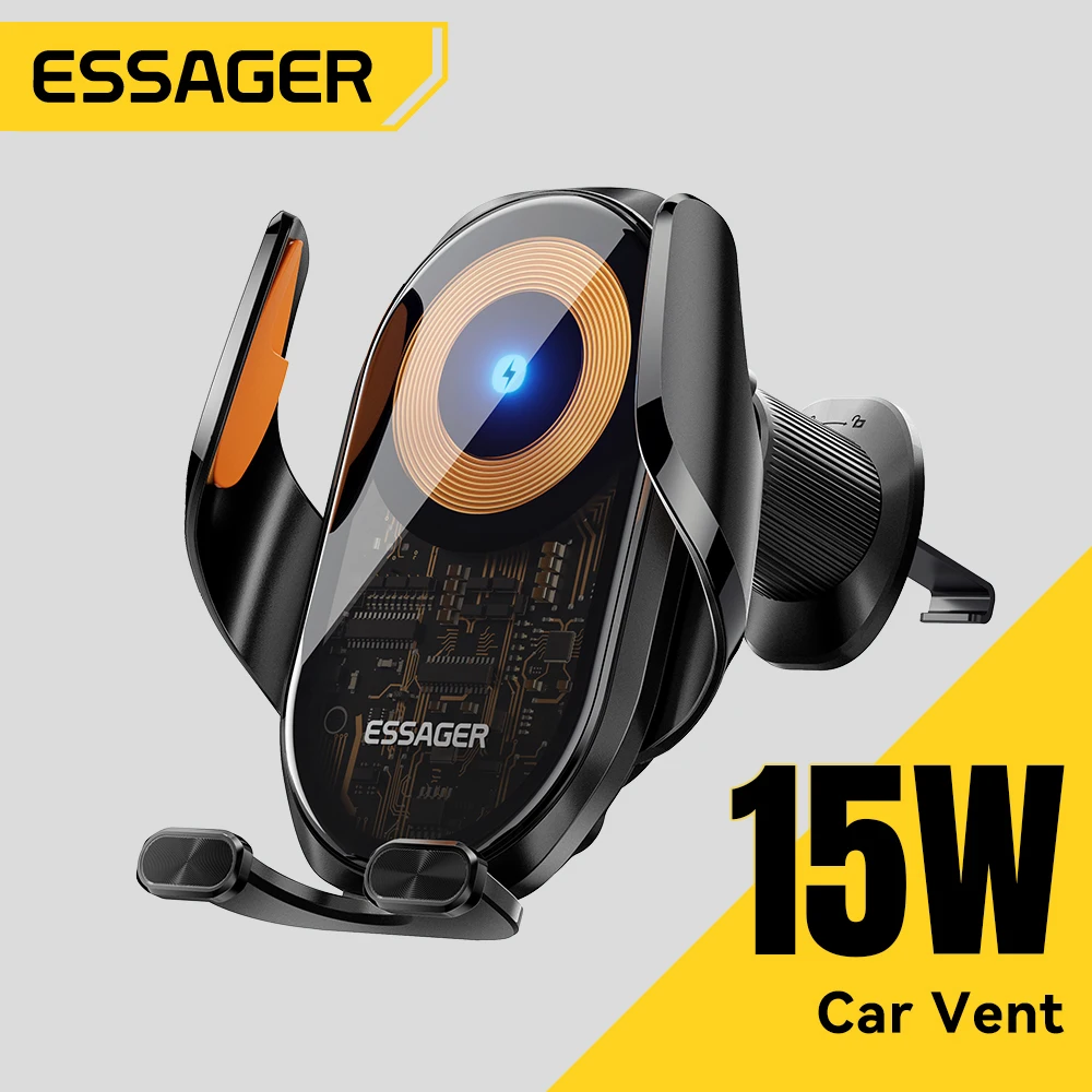 Essager 15W Magnetic Wireless Car Charger for MacSafe 15W Cooling Stand Holder for iPhone 16 15 14 13 12 Pro Max Xiaomi Samsung