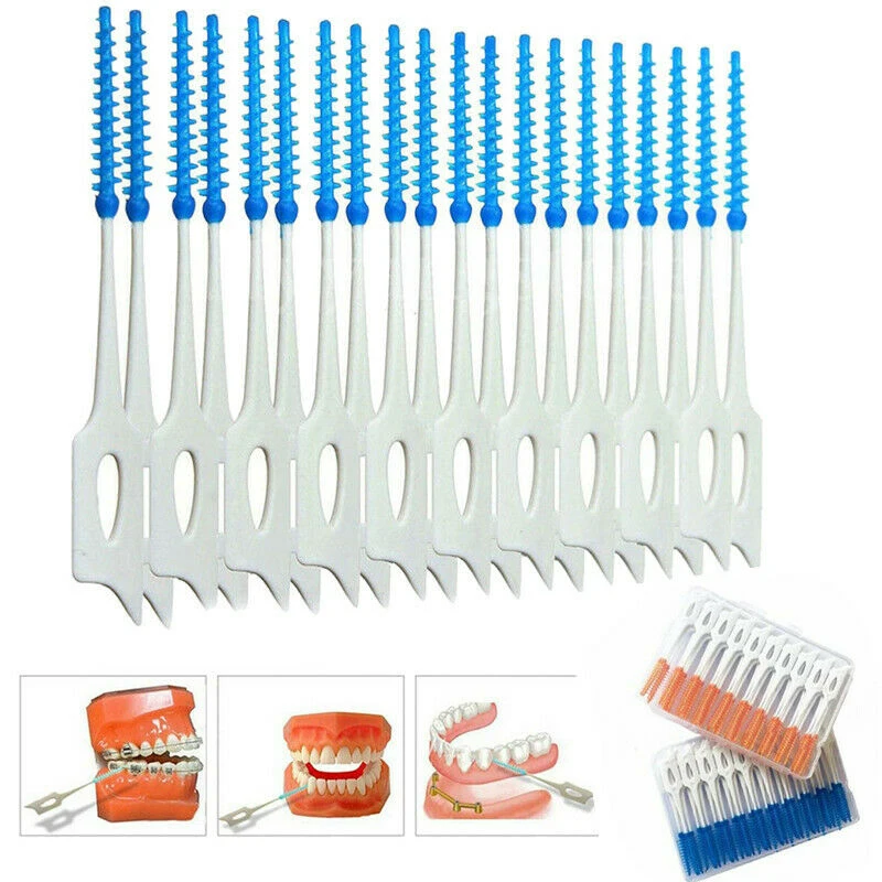 Zahnseide Flosser Picks 40Pcs Ultra Dünne Zahnstocher Zähne Stick Interdentalbürste Zahn Reinigung Zahnseide Pick Mundpflege