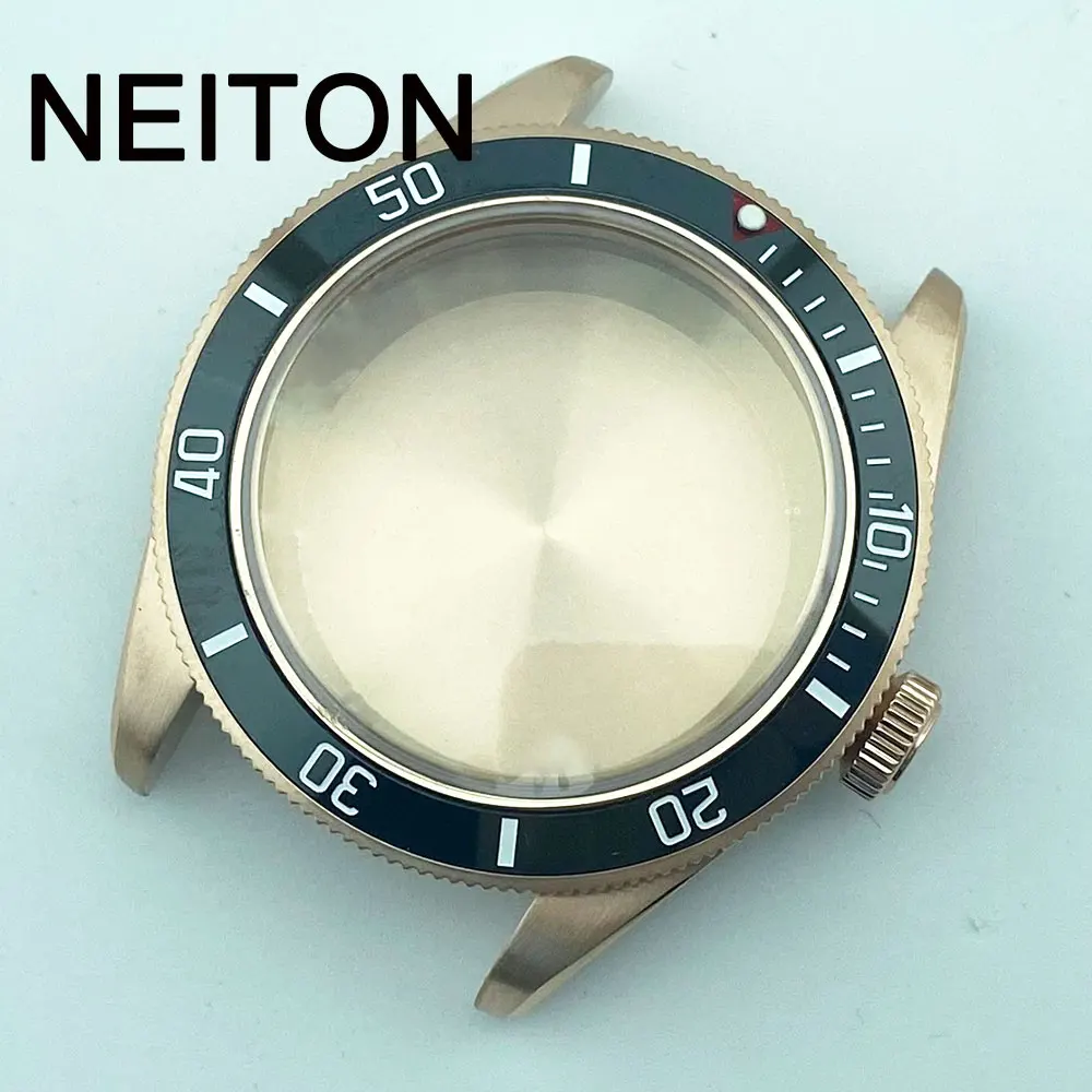 Фото Черные часы с сапфировым стеклом NEITON 39 мм, модель rednh35, ремешок для часов NH36, Ширина 20 мм №2