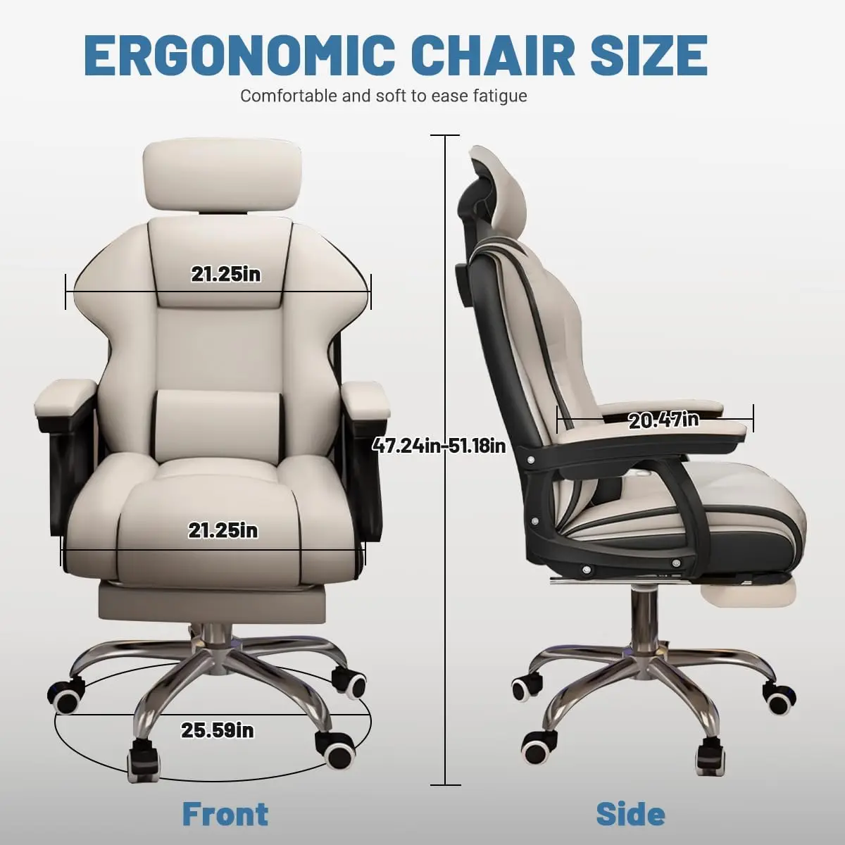 Executive Computer Chair Home Office Desk Chair,Adjustable Angle, Ergonomic Adjustable Height PU Leather Chairs with Cushions