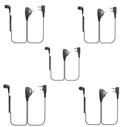 Plug In-Ear Coil Curly Wire Cable, Walkie Talkie, PTT, Mic Earbud, Earpiece Headset, for BF 888S, UVA 5R, 2 Pin, 5Pack a Lot