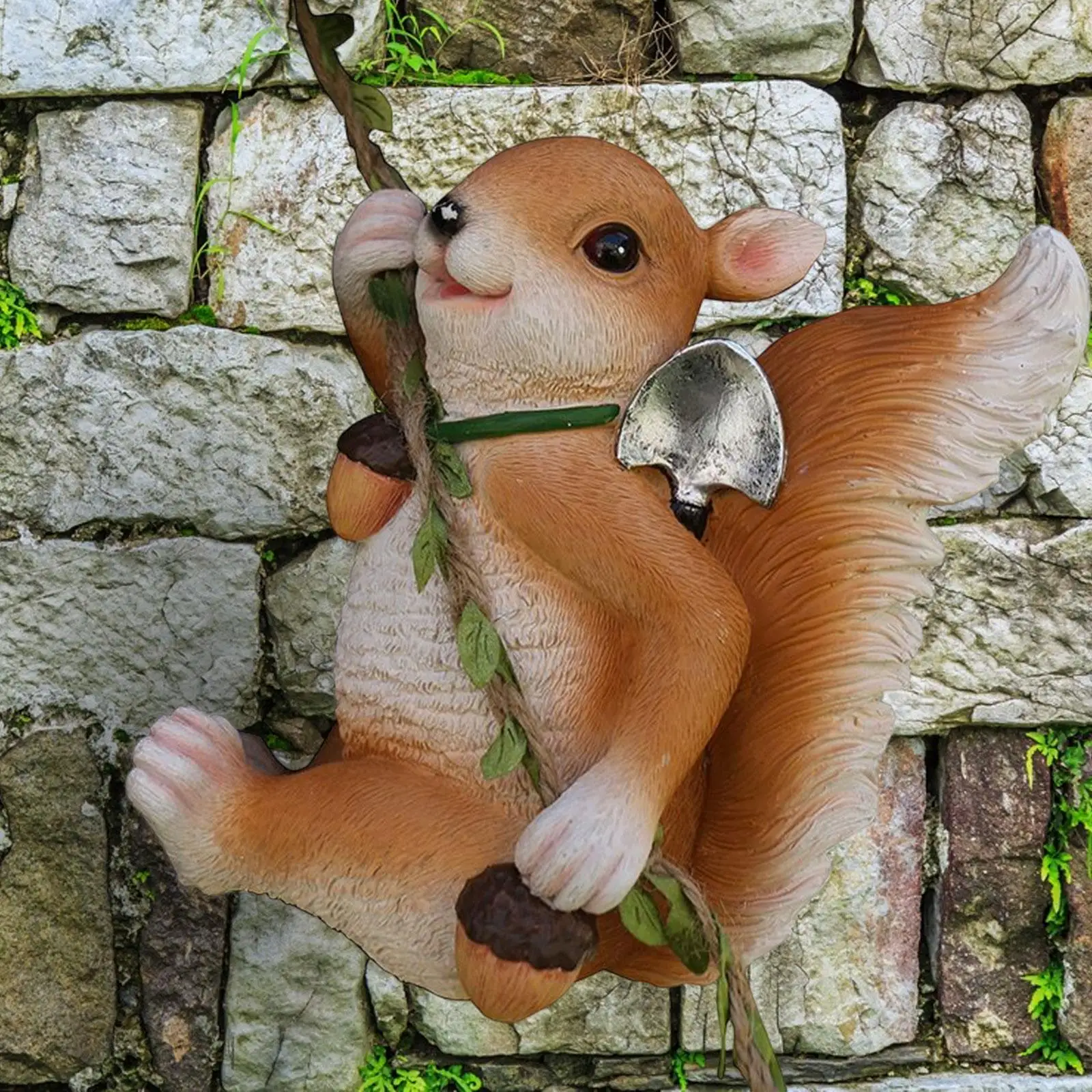 Cute Climbing Rope Garden Scoiattolo Statue Figurine Tree Hugger Yard Art Squirrel Climber Per Lawn Fence Portico Outdoor Decor