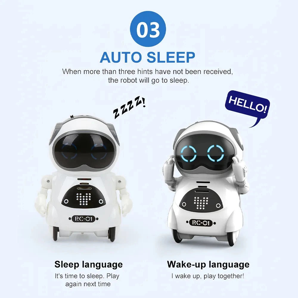 Pocket Emo Robot Talking Interactive Dialogue Voice Recognition Record Singing Dancing Telling Story Mini Robot Toy 5