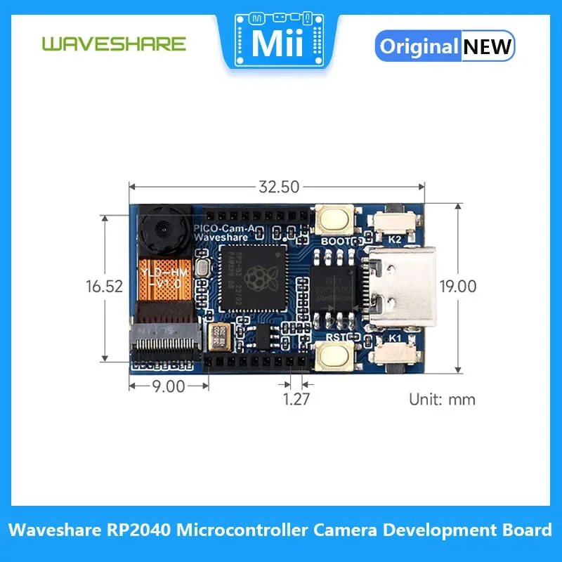 Waveshare ũƮѷ ī޶  , º HM01B0 ׷  ī޶, 1.14 ġ IPS LCD ÷, RP2040