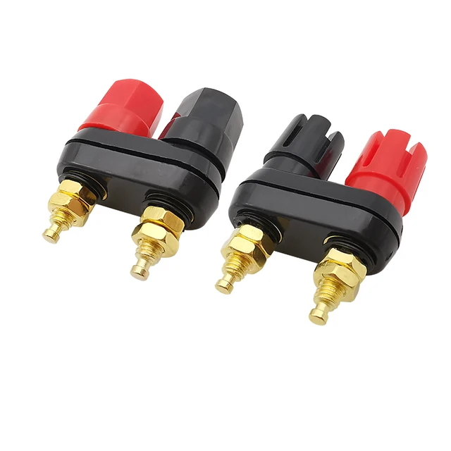 4MM Banana Plugs Socket Couple Terminals Red Black Connector Amplifier Terminal Binding Post Banana Speaker Plug Jack 1