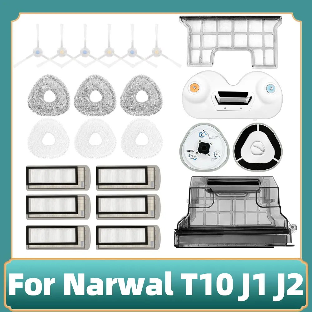 para Narwal T10 j1 j2 Robot Aspirador de pó Módulo de Escova Lateral Filtros Primários Caixa de pó Acessórios Kit de Peças de Reposição