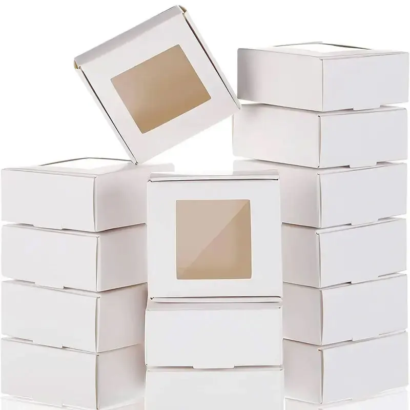 10/30/50pcs Mini Kraft Paper Soap Gift Boxes with Clear Window, Small Packaging Case fo... - SKU KGSB0930 - UGI Packaging